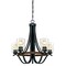Westinghouse Chandelier 60W 5-Light Barnwell, Textured Iron Barnwood Clear Hammered Glass 6331900 - alternate 1